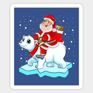 Santa Riding Panda Bear Merry Christmas Xmas Magnet